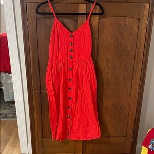 Japna Red Midi Dress